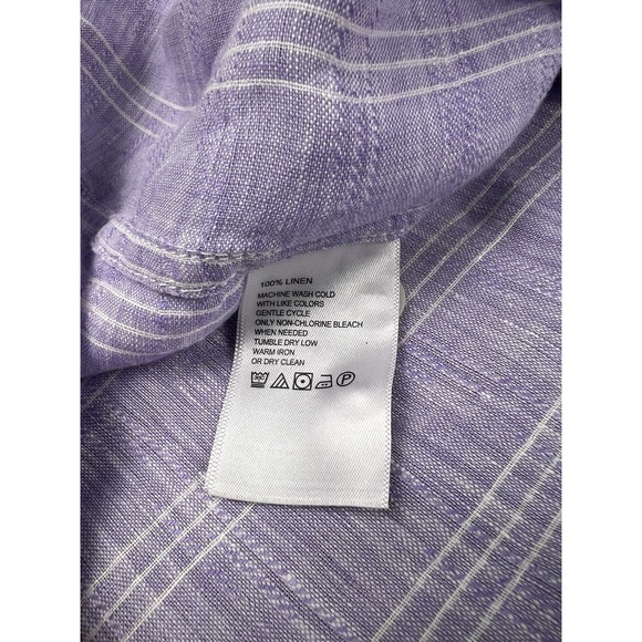 Tommy Bahama Shirt Men's XL Purple Plaid‎ 100% Linen Long Sleeve Button Up - Picture 8 of 9